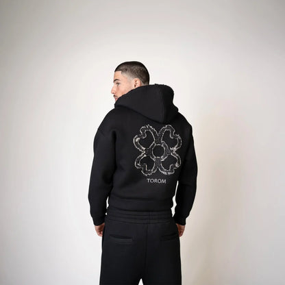 TOROM - BLACK ZIP HOODIE