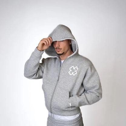 TOROM - GREY ZIP HOODIE