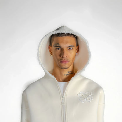 TOROM - CREAM ZIP HOODIE