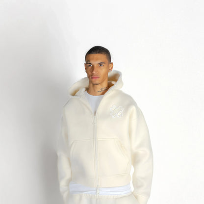 TOROM - CREAM ZIP HOODIE