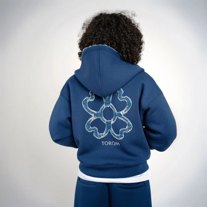 TOROM - BLUE ZIP HOODIE