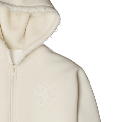 TOROM - CREAM ZIP HOODIE